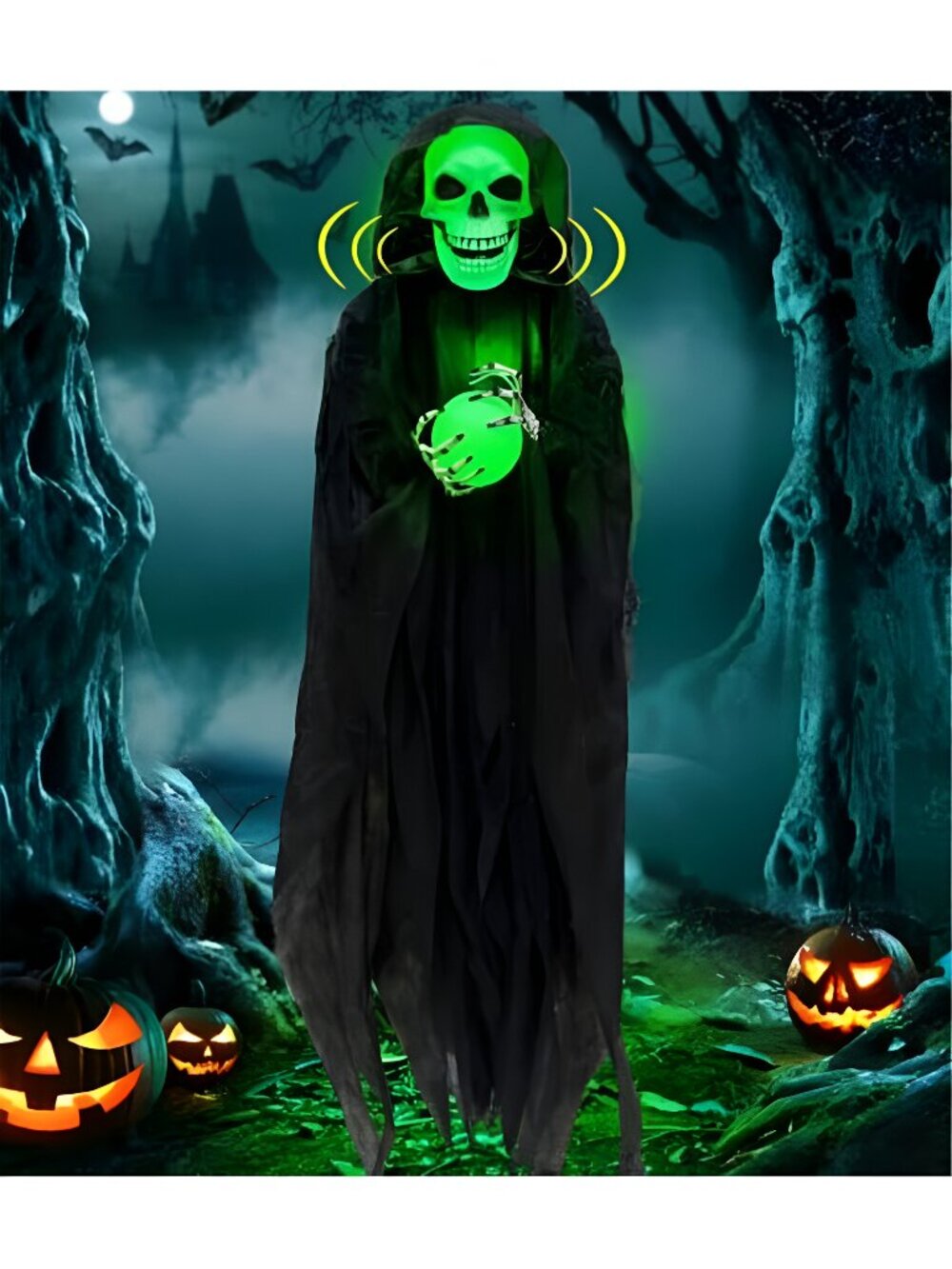 65" Halloween Animatronic Grim Reaper Decorations Outdoor
